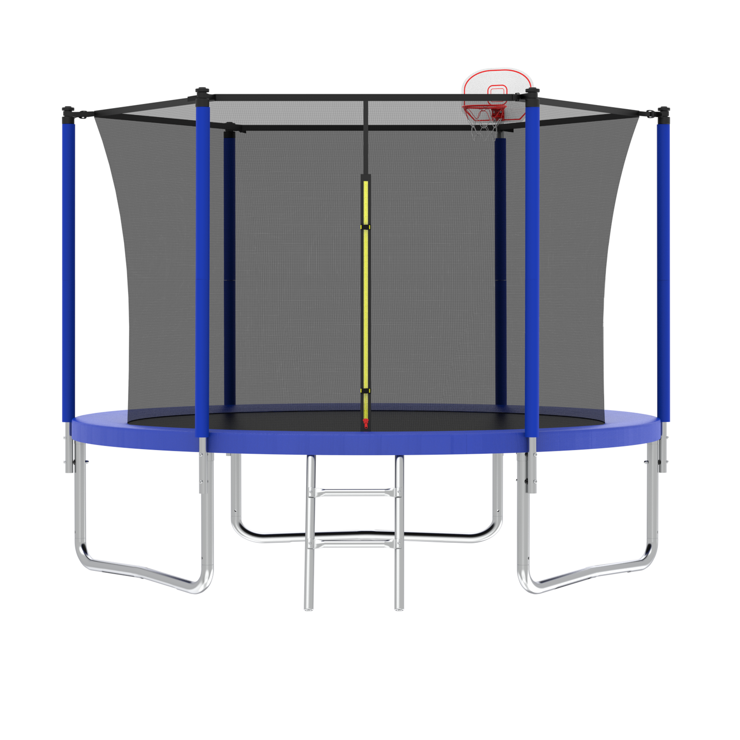 10FT Outdoor Kids Trampoline – ASTM Approved with Basketball Hoop, Ladder & Safety Enclosure for Backyard Fun