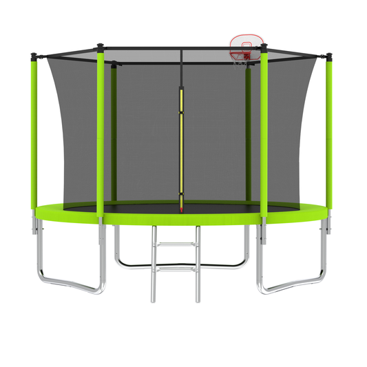 8FT Green Trampoline – Outdoor Recreational Trampoline for Kids & Families