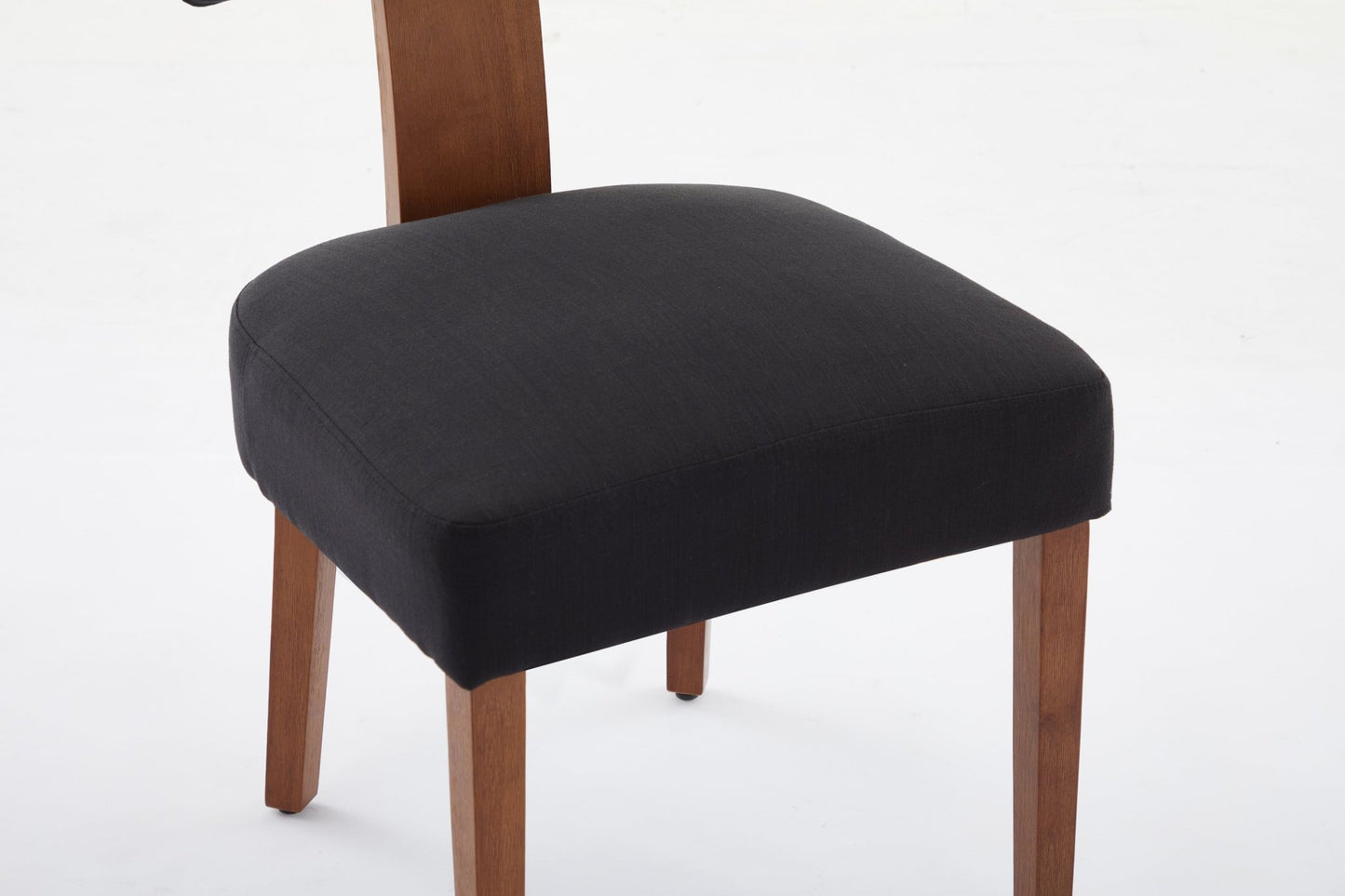 064 - Set of 2 Linen Fabric Modern Armless Dining Chairs With Curved backrest and Solid Wooden Legs for Dining Room Living Room ,Black furniture by GetPawGo