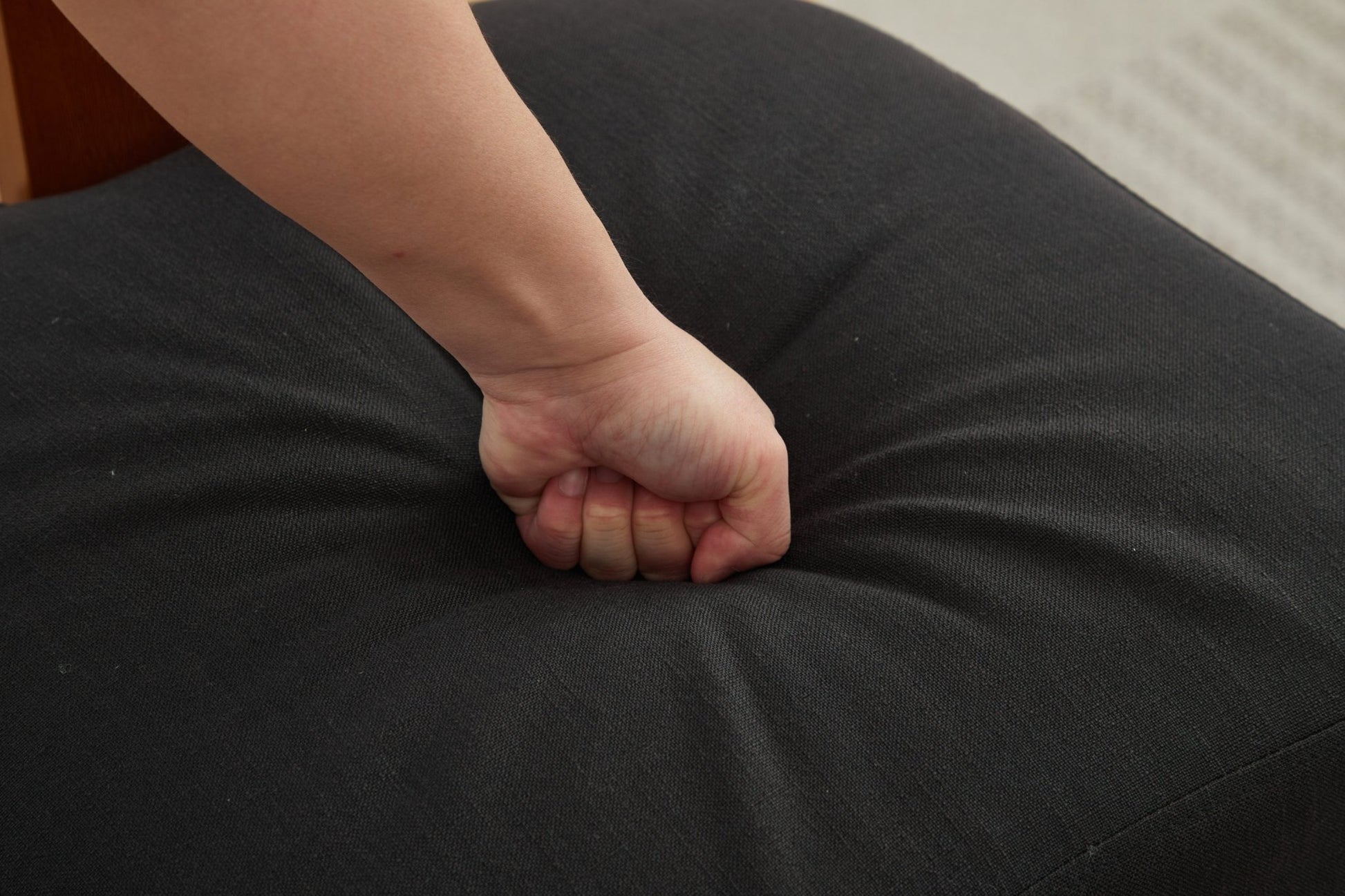 064 - Set of 2 Linen Fabric Modern Armless Dining Chairs With Curved backrest and Solid Wooden Legs for Dining Room Living Room ,Black furniture by GetPawGo