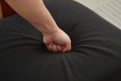 064 - Set of 2 Linen Fabric Modern Armless Dining Chairs With Curved backrest and Solid Wooden Legs for Dining Room Living Room ,Black furniture by GetPawGo