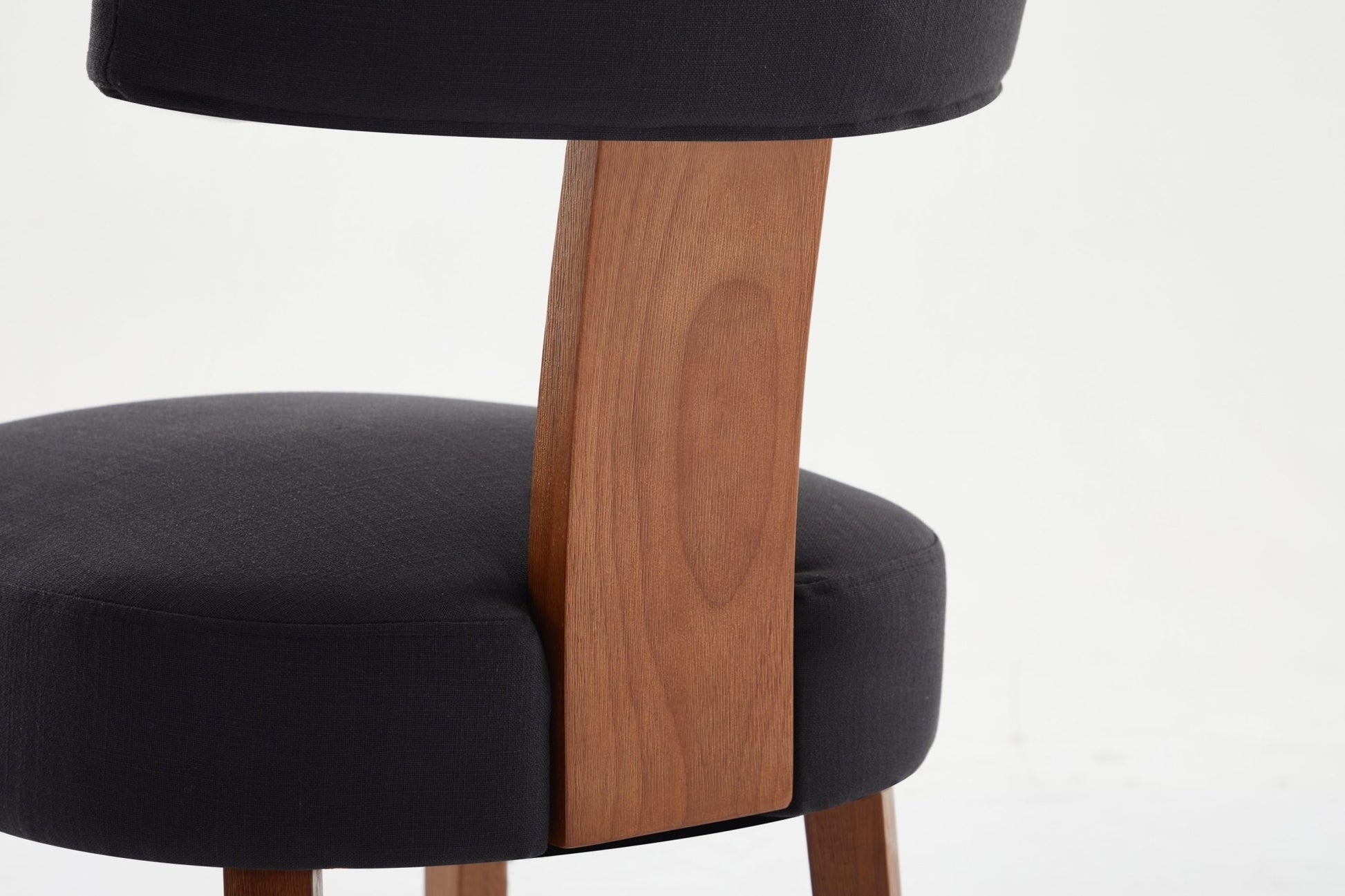 064 - Set of 2 Linen Fabric Modern Armless Dining Chairs With Curved backrest and Solid Wooden Legs for Dining Room Living Room ,Black furniture by GetPawGo