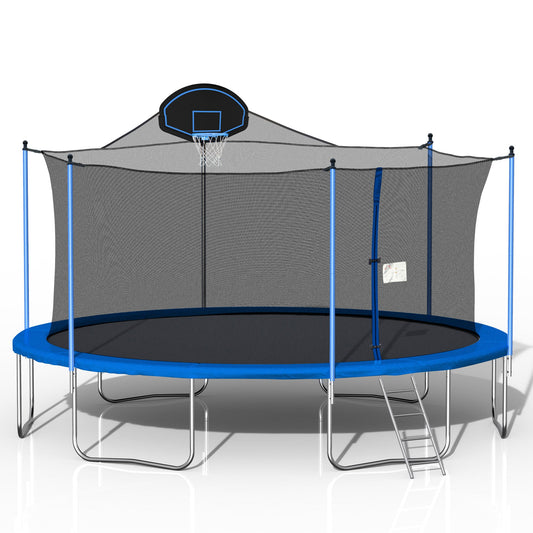 16FT Outdoor Trampoline with Basketball Hoop – Heavy - Duty Trampoline with Ladder, Safety Net & Double - Sided Cover for Kids & Adults furniture by GetPawGo