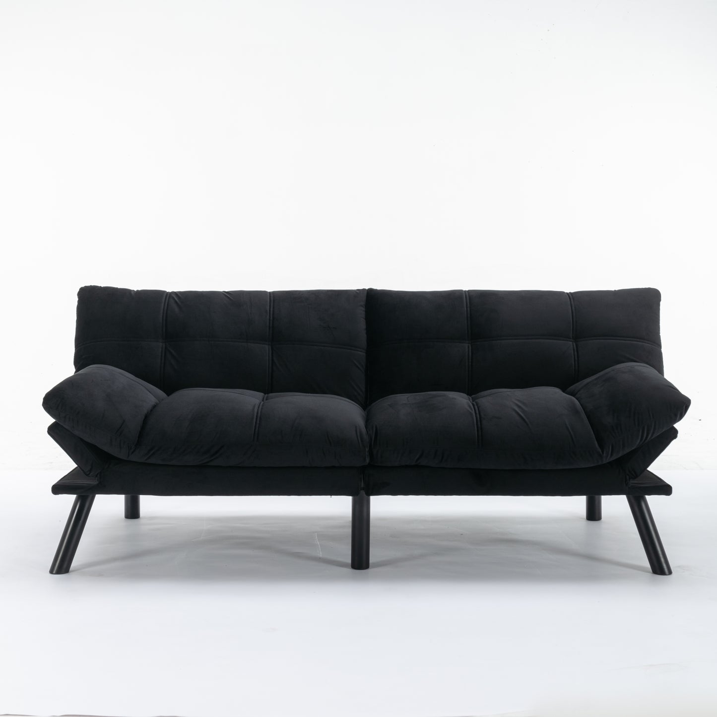 Black Modern Convertible Folding Sofa Bed – Space-Saving Sleeper for Living Room or Guest Room
