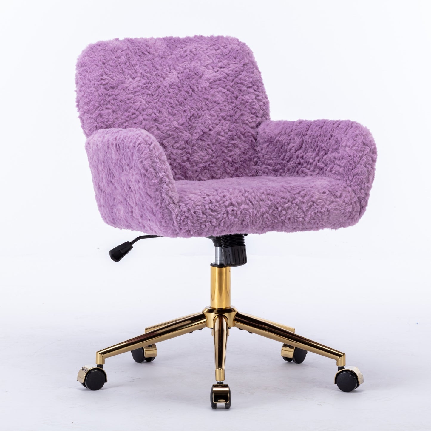 Violet Velvet Office Chair – Adjustable Swivel Design with Gold Metal Base