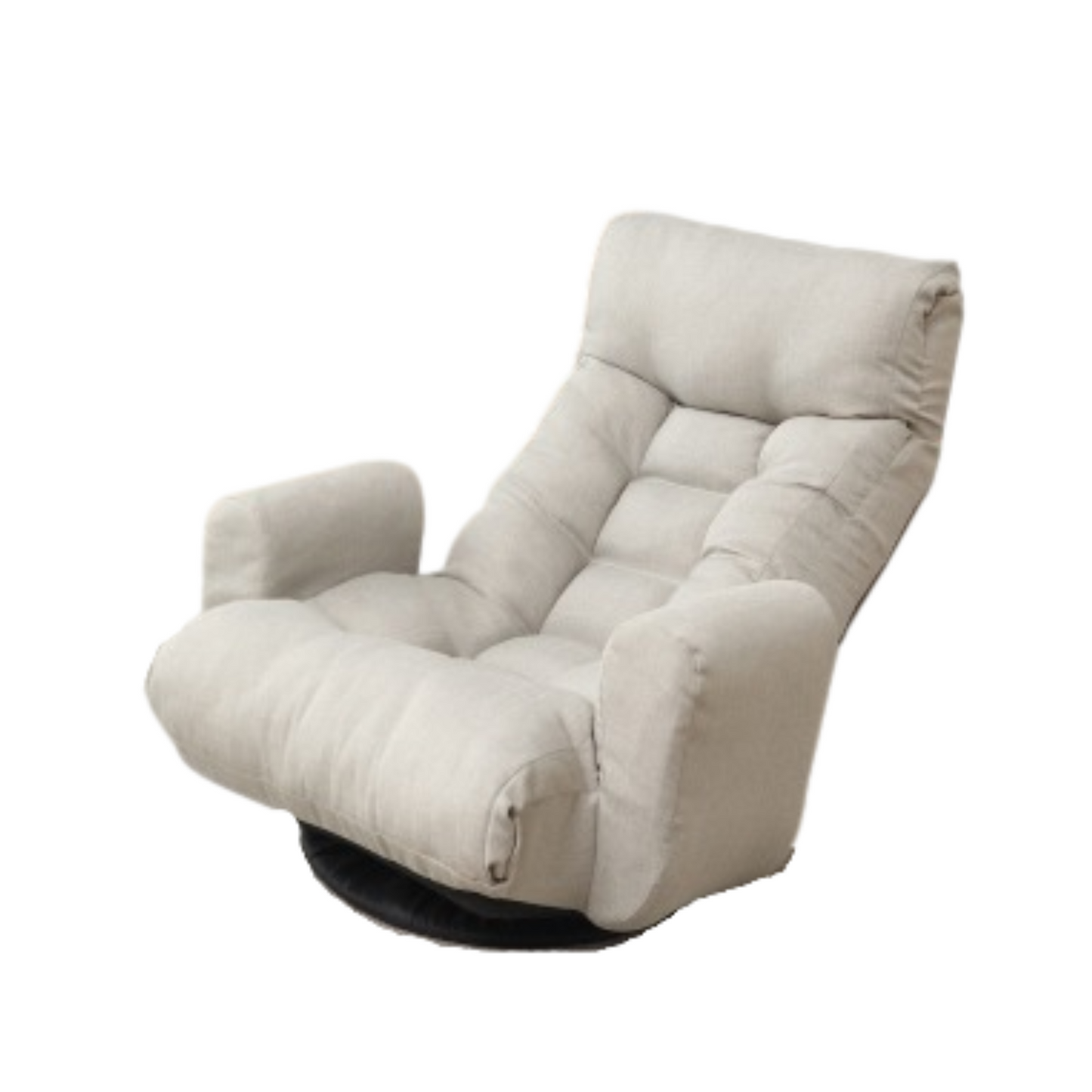 Modern Gray Swivel Lounge Chair – 360° Rotating Game Chair with Adjustable Headrest & Lumbar Support