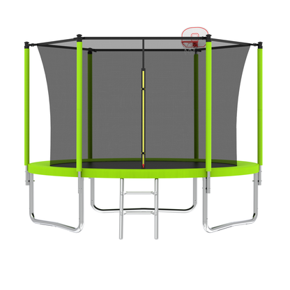 8FT Green Trampoline – Outdoor Recreational Bounce Trampoline for Kids & Families