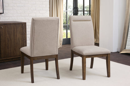 Set of 2 Garland Side Chairs – Dark Brown Upholstered Dining or Accent Chairs