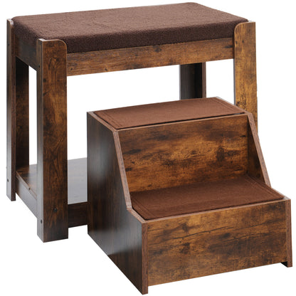 Pet Bunk Bed with Removable Steps and Cushion – Multi-Level Indoor Bed & Window Perch for Dogs and Cats