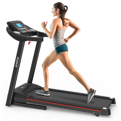 Fitshow Foldable Treadmill with Incline – Electric Home Running Machine with 5″ LCD Display, Bluetooth Music & 250 lb Capacity